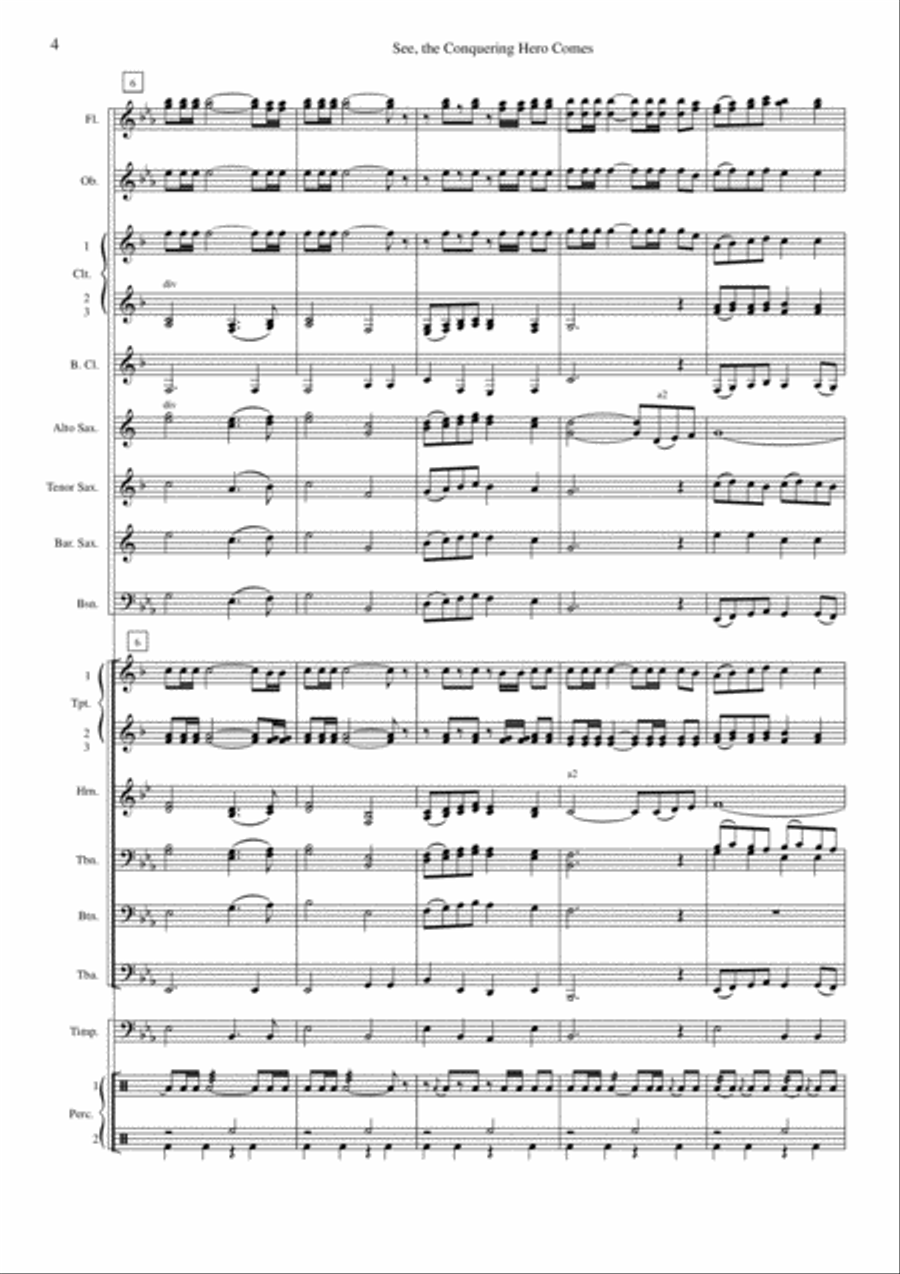 See, the Conquering Hero Comes Concert Band scores gallery preview page 4