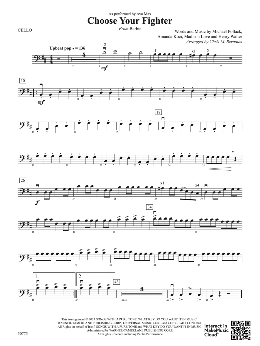 Choose Your Fighter: Cello String Orchestra scores gallery preview page 1