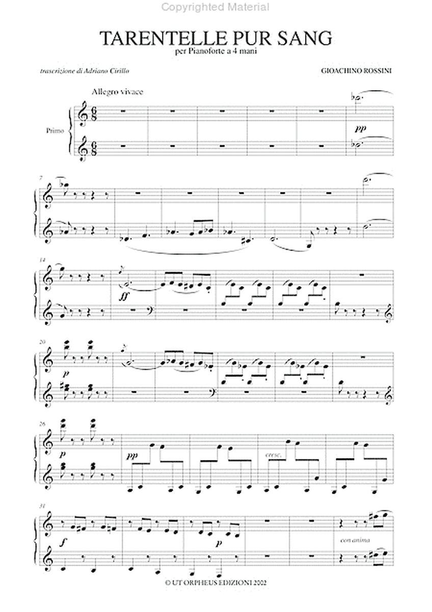 Tarentelle pur sang (from "Péchés de vieillesse – Album de château") for Piano 4 Hands