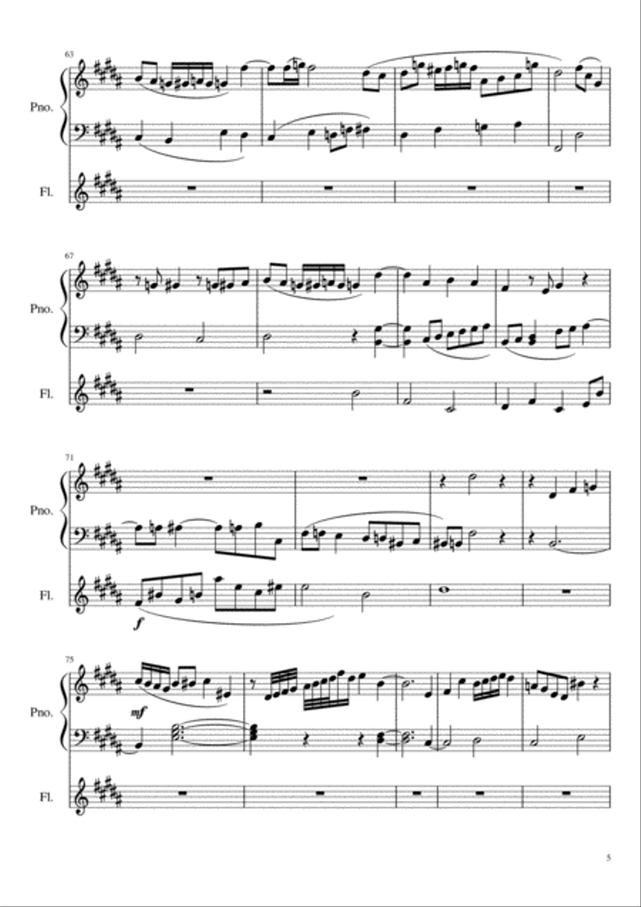 SKY IS VIOLET - A PIANO AND FLUTE DUO Small Ensemble scores gallery preview page 5