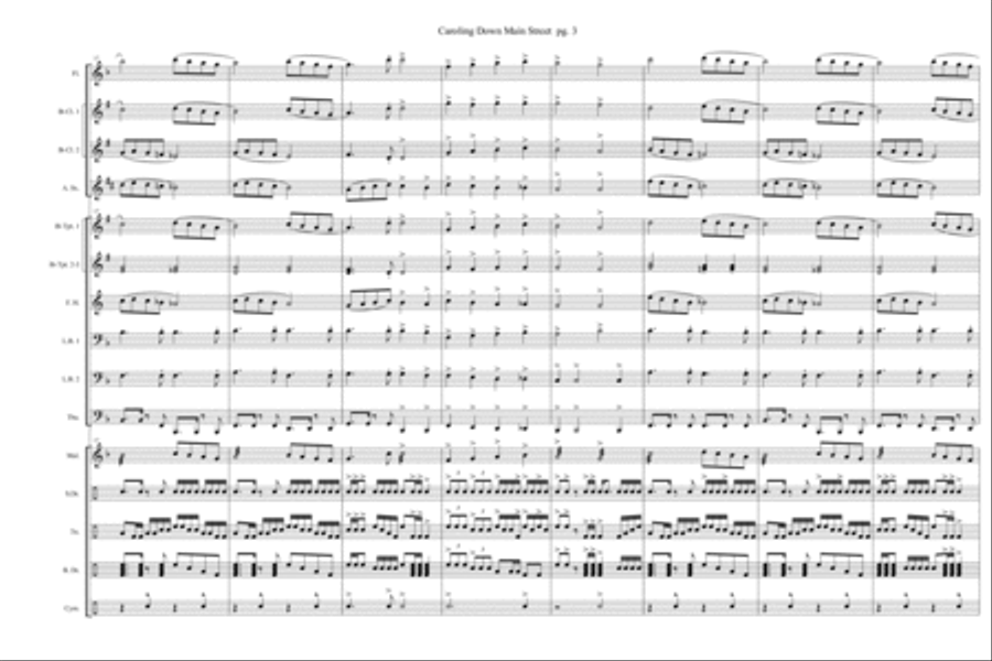 Caroling Down Main Street Marching Band scores gallery preview page 4