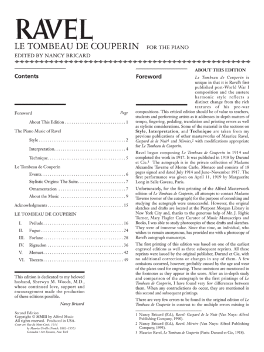 Le Tombeau de Couperin Piano Solo scores gallery preview page 5