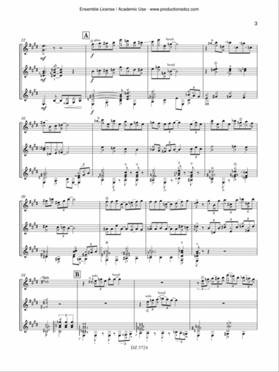 Melocoton Blues Melocoton Blues Guitar Ensemble scores gallery preview page 3