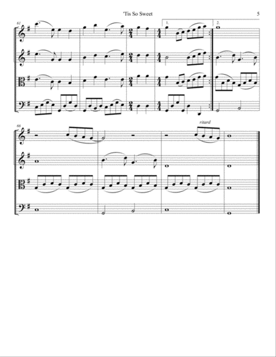 'Tis So Sweet to Trust in Jesus 'Tis So Sweet to Trust in Jesus String Quartet scores gallery preview page 6
