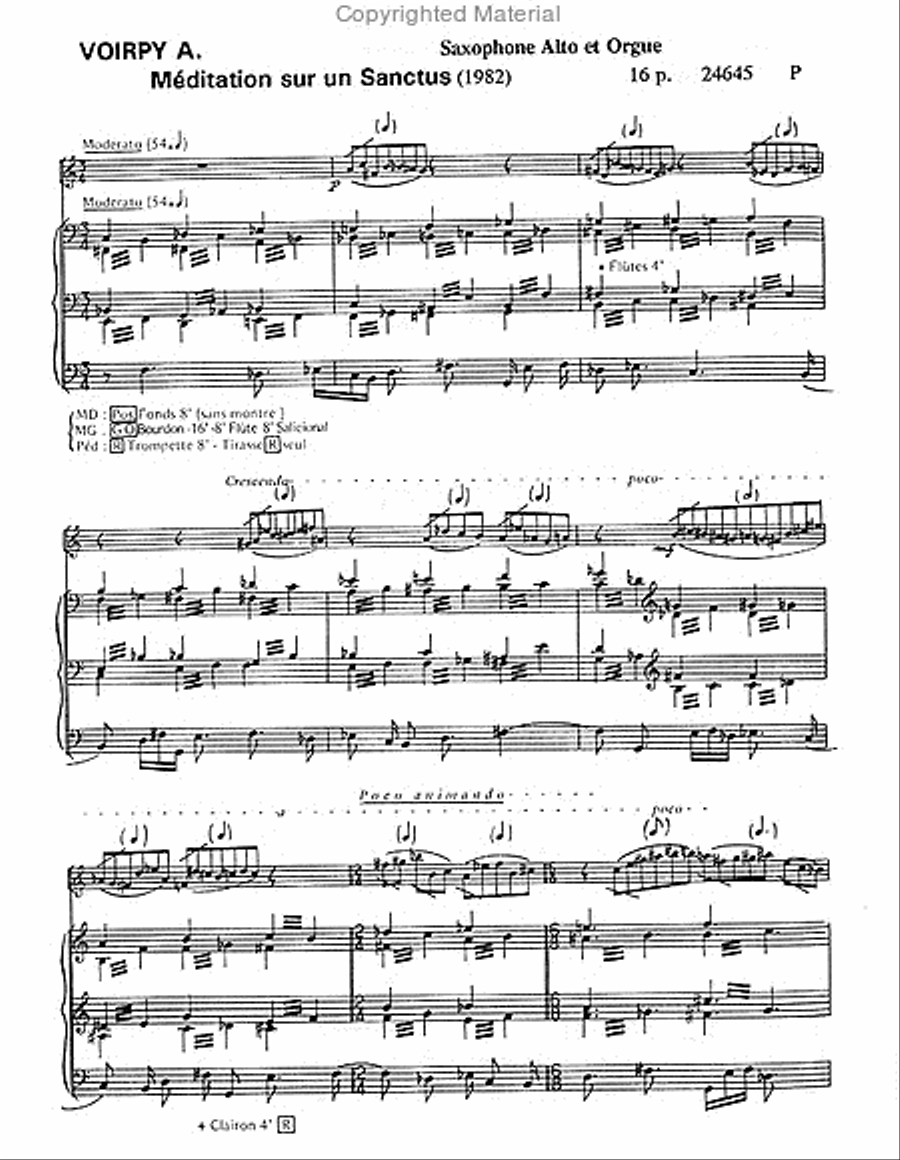 Meditation Sur Un Sanctus Saxophone scores gallery preview page 2