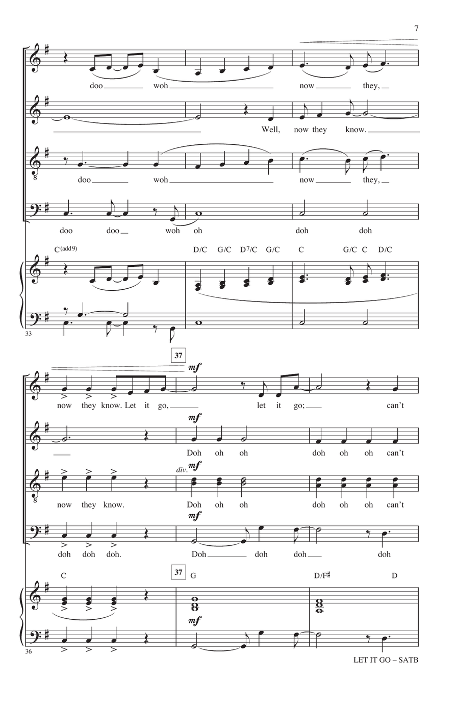 Let It Go (from Frozen) (arr. Roger Emerson) 4-Part scores gallery preview page 6