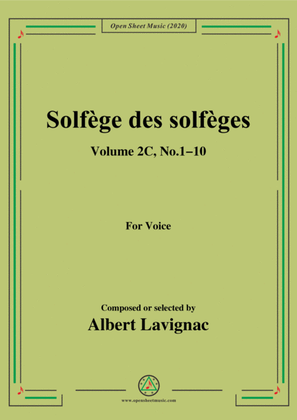 Book cover for Lavignac-Solfège des solfèges,Volume 2C,No.1-10,for Voice