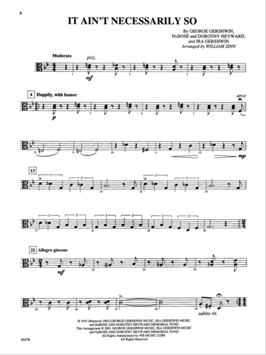 Porgy and Bess for Strings String Orchestra scores gallery preview page 3