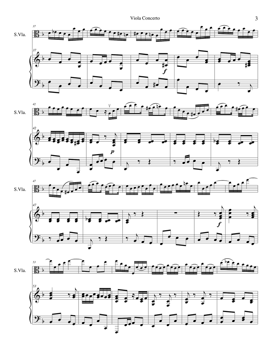 Viola Concerto in D Minor Piano scores gallery preview page 3