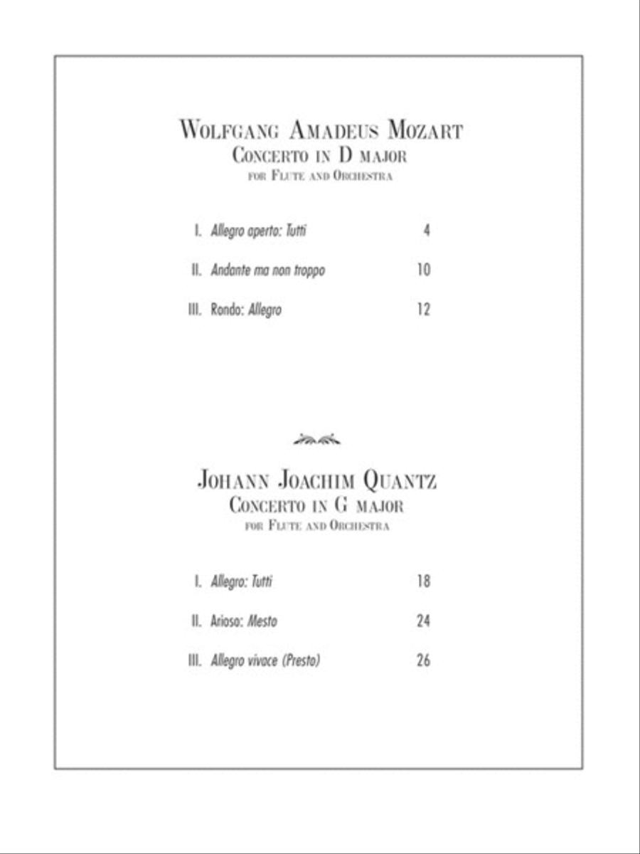 Mozart – Flute Concerto No. 2 in D Major, K. 314; Quantz – Flute Concerto in G Major Flute Solo scores gallery preview page 2