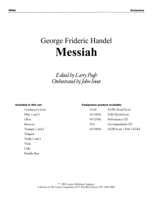 Handel's Messiah: Christmas Choruses and Solos - Chamber Orchestra Score/Parts -