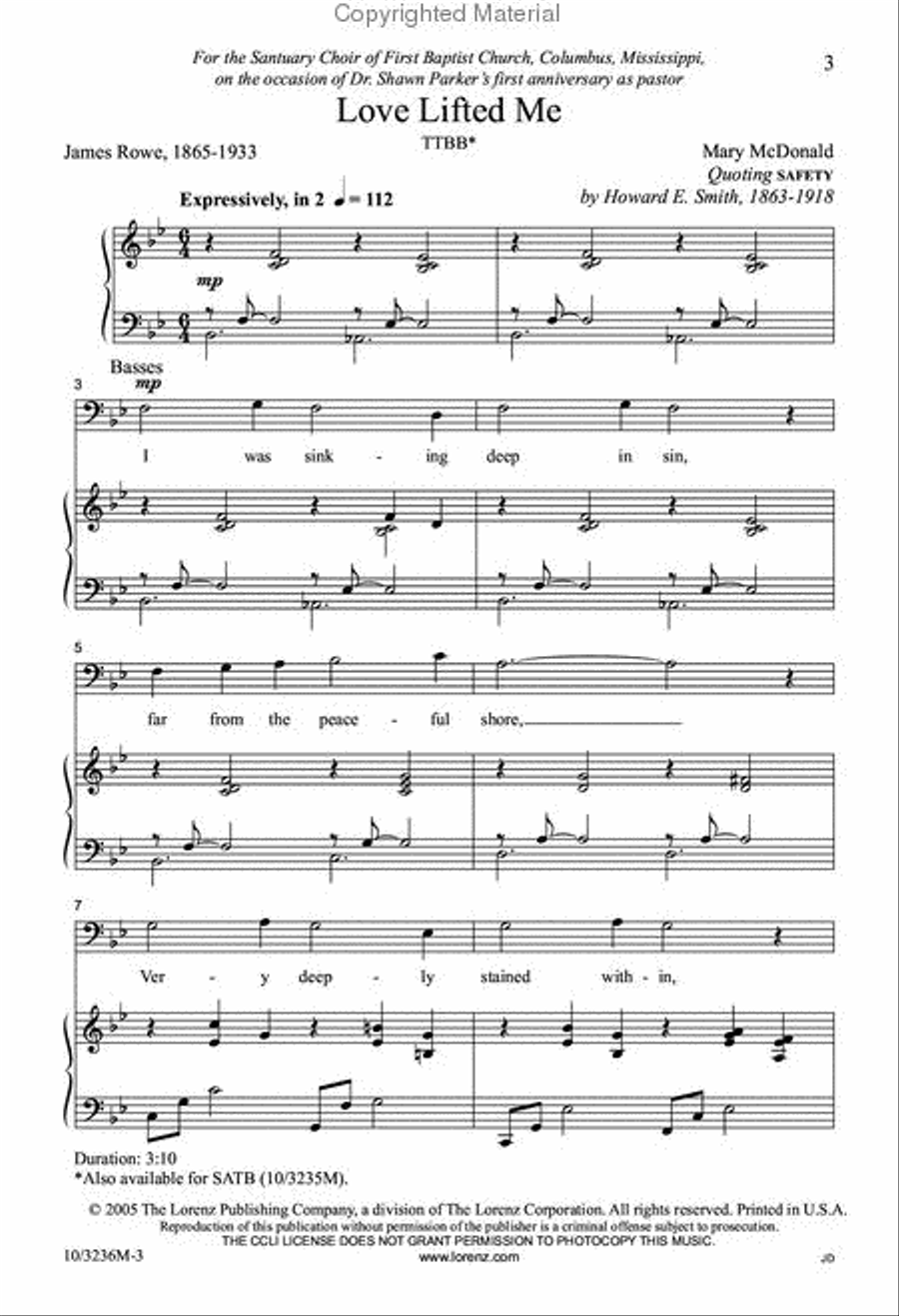 Love Lifted Me TTBB scores gallery preview page 2