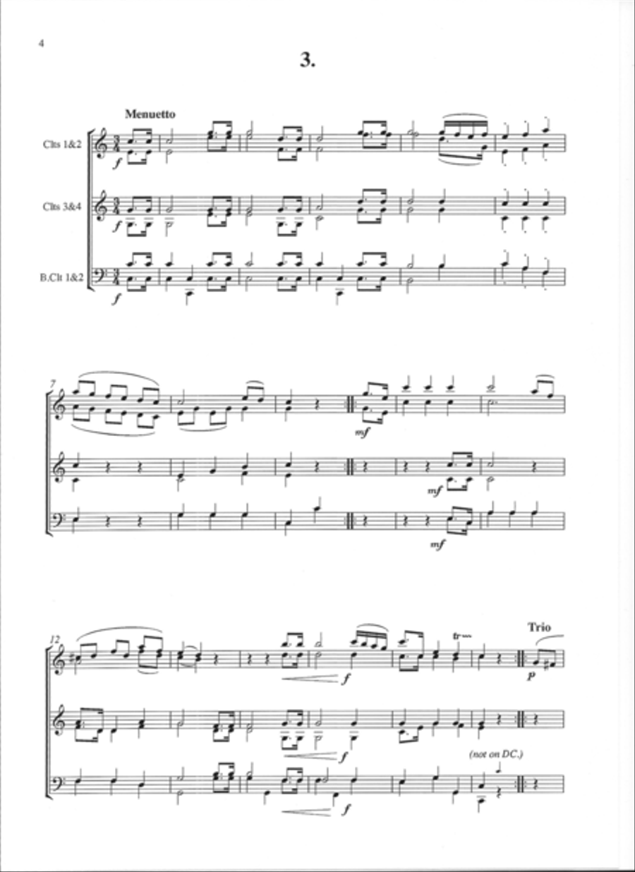 Mozart - Divertimenti (6tte) Clarinet Quartet scores gallery preview page 4