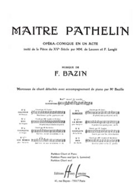 Maitre Pathelin, No. 5 Romance