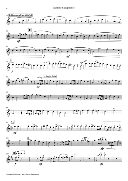 American Christmas - Mash up Rondo of best Christmas Songs - Baritone Saxophone Duet