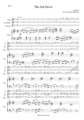 The Ash Grove for flute, cor anglais, bassoon and piano