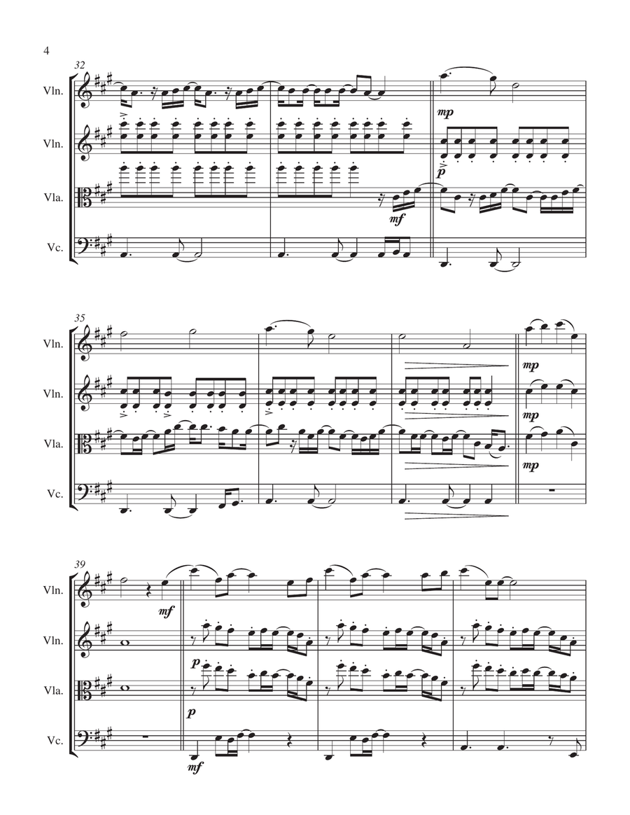 Slow It Down String Quartet scores gallery preview page 4
