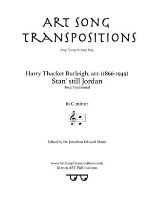 Book cover for BURLEIGH: Stan' still Jordan (transposed to C minor)