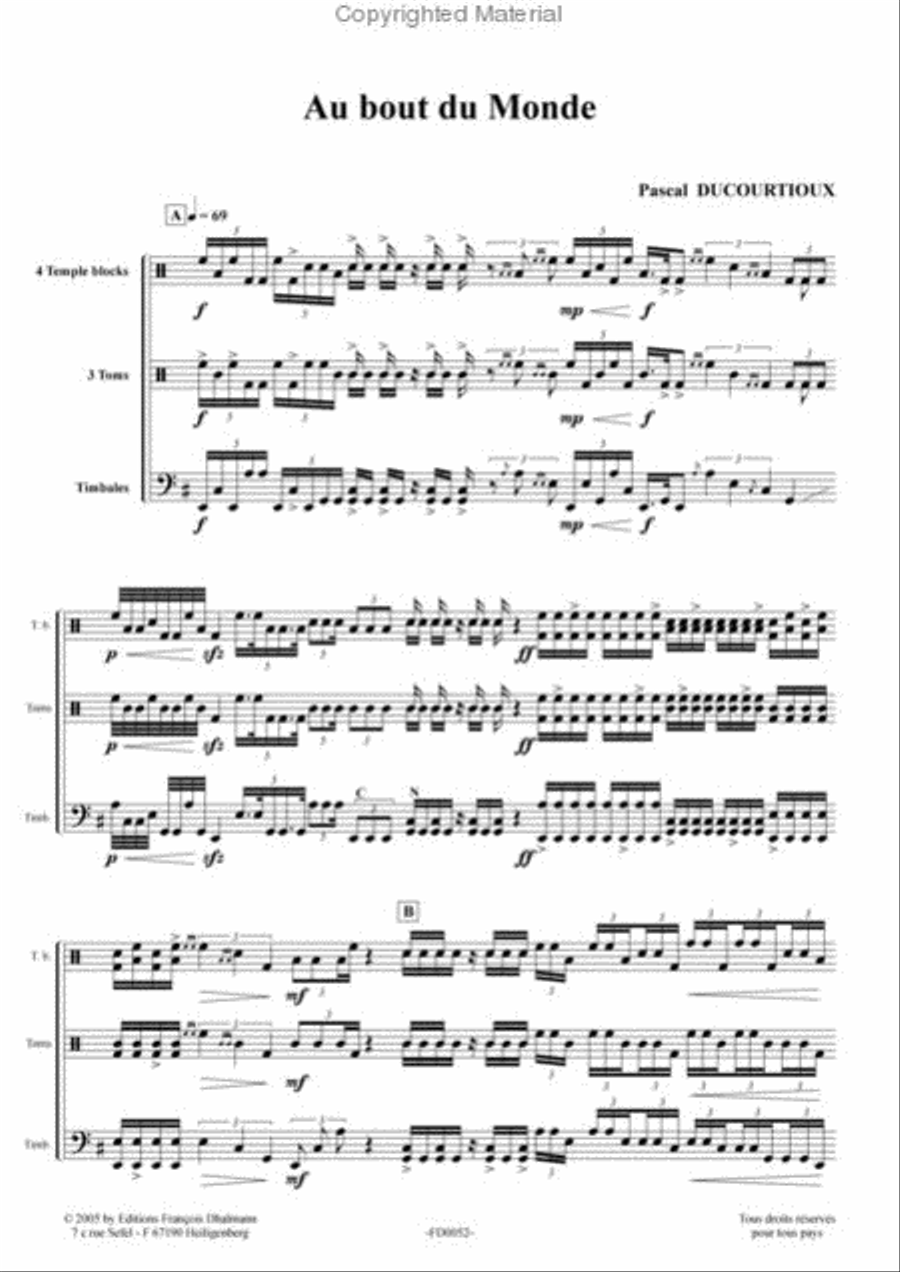 Au bout du monde Au bout du monde Percussion scores gallery preview page 2