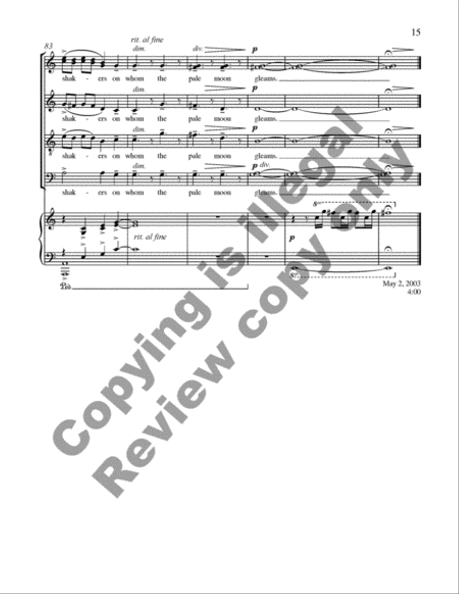 The Dreamers of Dreams 4-Part scores gallery preview page 16