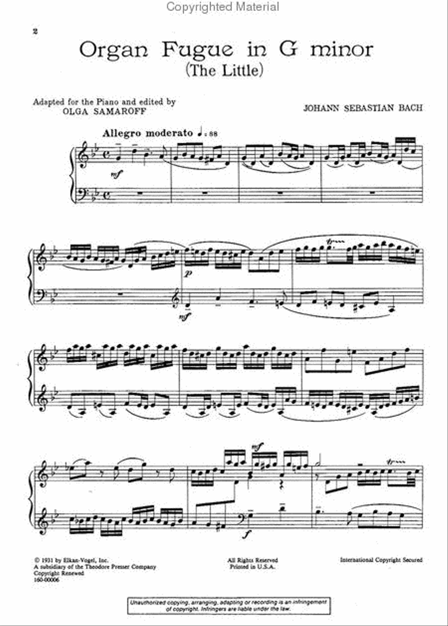 Organ Fugue in G Minor Chamber Music scores gallery preview page 2