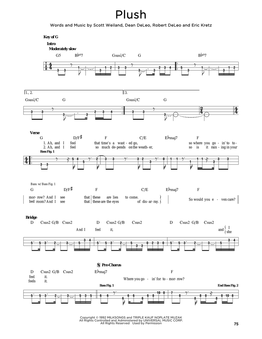 Plush Bass Guitar scores gallery preview page 1