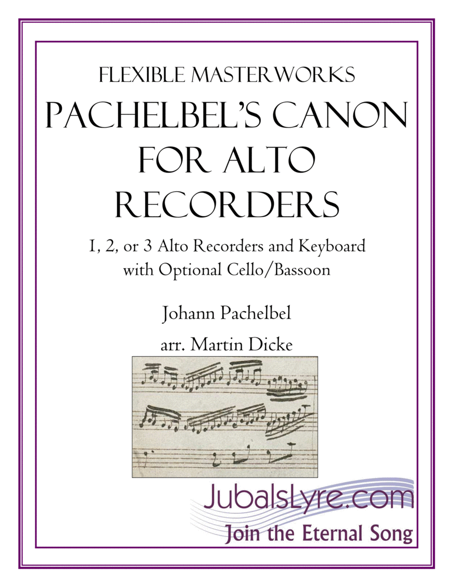 Canon (Alto Recorder and Keyboard) Bassoon scores gallery preview page 1