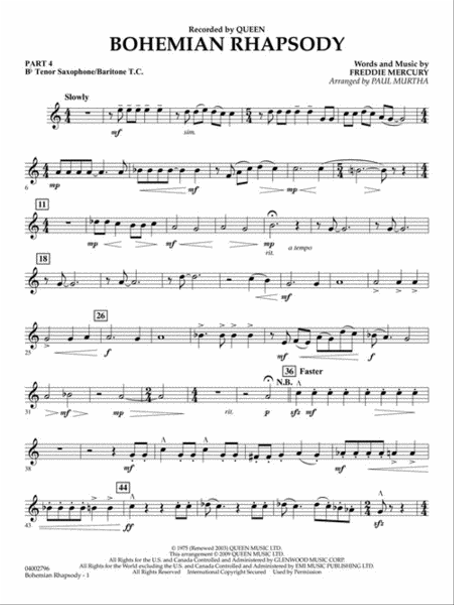 Bohemian Rhapsody Concert Band scores gallery preview page 11