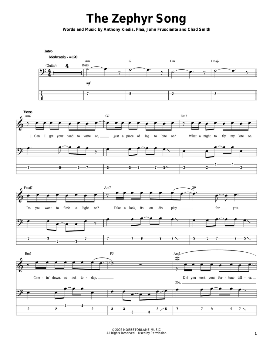 The Zephyr Song Acoustic Guitar scores gallery preview page 1