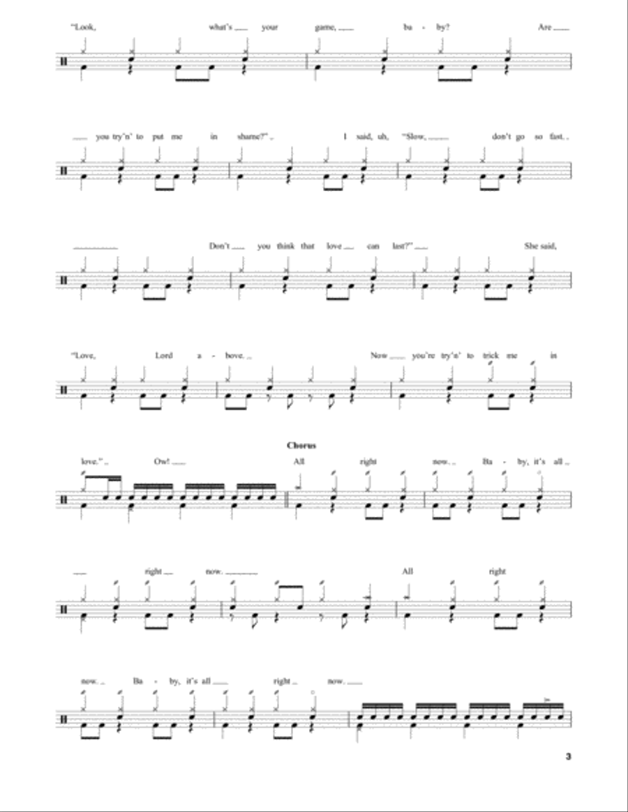 All Right Now All Right Now Percussion scores gallery preview page 3