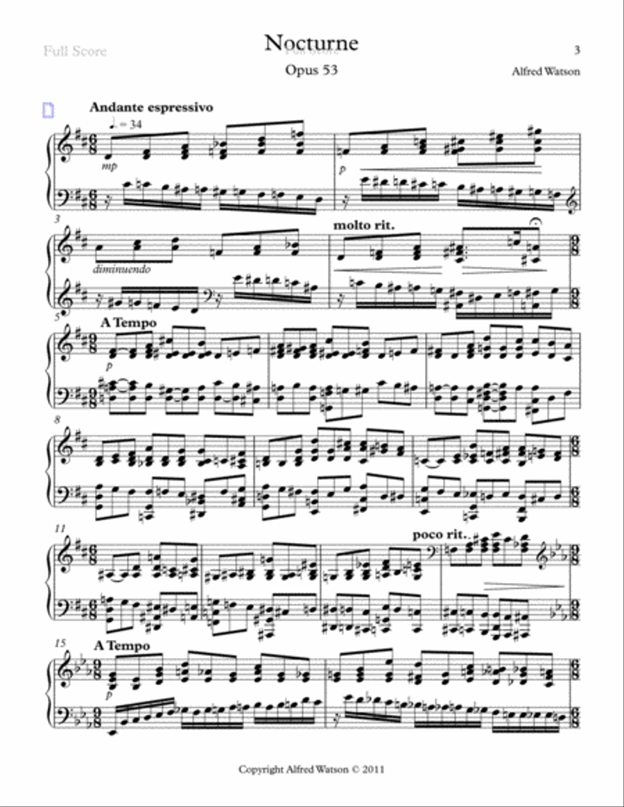Nocturne Opus 53 Nocturne Opus 53 Piano Solo scores gallery preview page 3