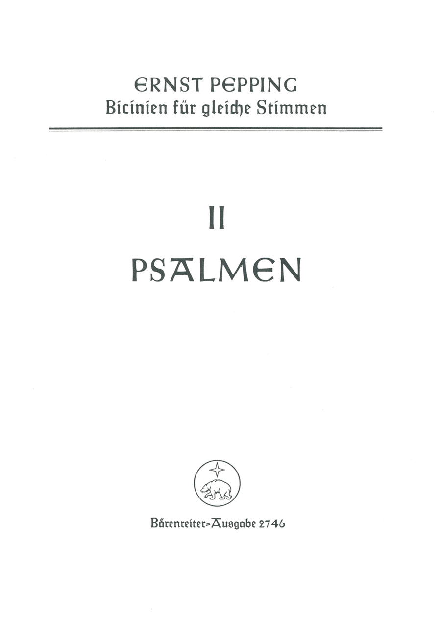 Bicinien, Heft 2: 12 Psalmen