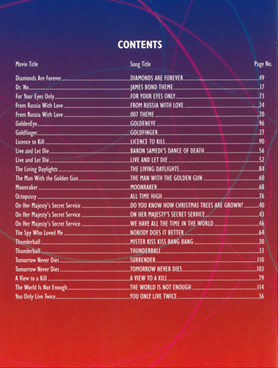 James Bond 007 Collection - Piano/Vocal/Chords Piano, Vocal, Guitar scores gallery preview page 2