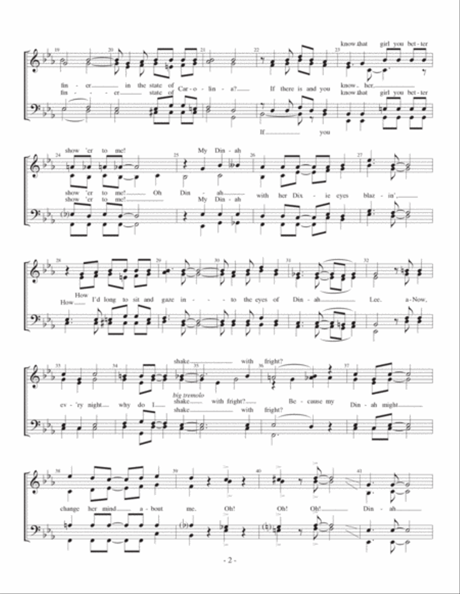 Dinah Dinah A Cappella scores gallery preview page 2
