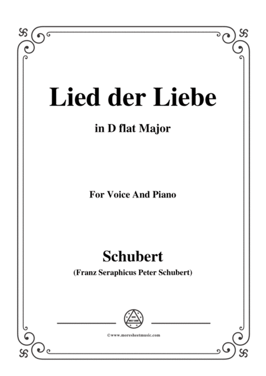 Schubert-Lied der Liebe,in D flat Major,for Voice and Piano image number null