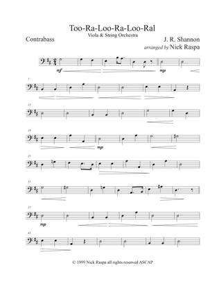 Too-ra-loo-ra-loo-ral, That's an Irish Lullaby (Viola & String Orchestra) Contrabass part