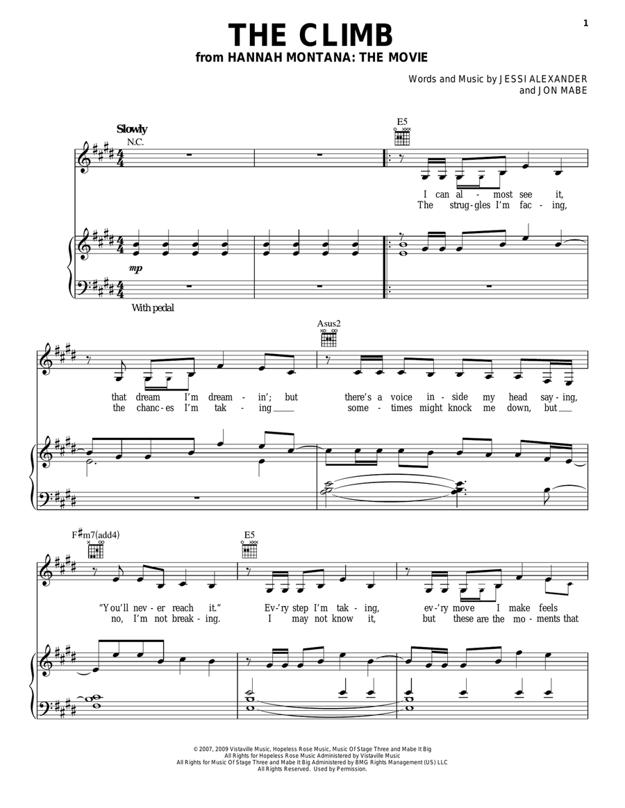 The Climb (from Hannah Montana: The Movie) Acoustic Guitar scores gallery preview page 1