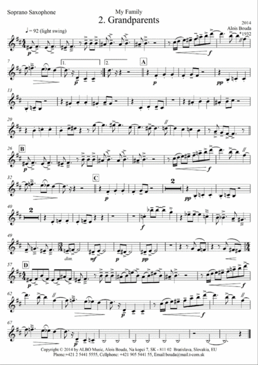 My Family 2 - Grandparents Saxophone Quartet scores gallery preview page 4