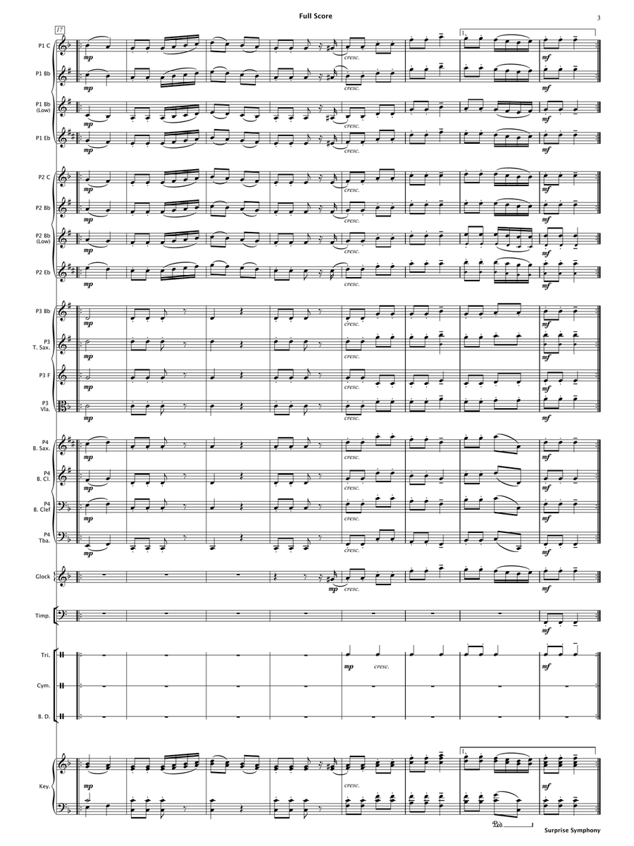 Surprise Symphony (Flexible Instrumentation) Concert Band scores gallery preview page 6