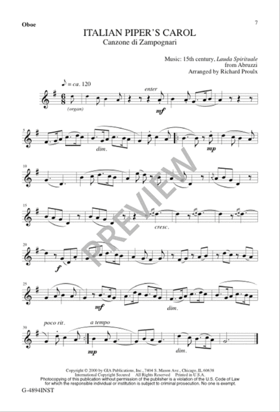 Italian Piper's Carol Italian Piper's Carol 2-Part scores gallery preview page 7