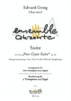 Book cover for Suite from "Peer Gynt" op.46 - arrangement for two trumpets and organ