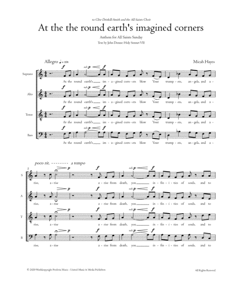 At the Round Earth's Imagined Corners for Mixed Choir (SATB) image number null