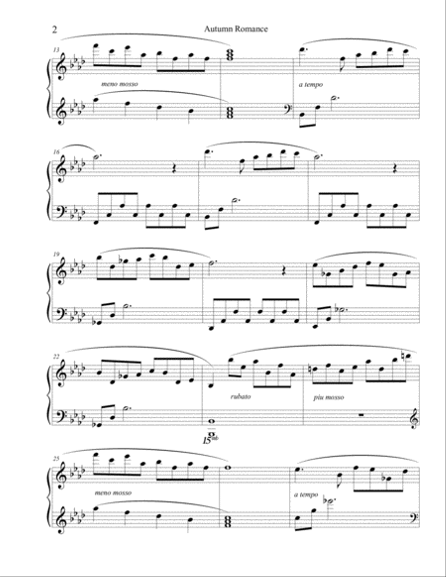 Autumn Romance Autumn Romance Piano Solo scores gallery preview page 2