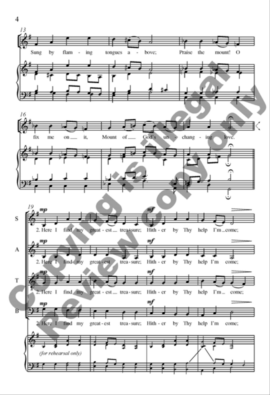Come, Thou Fount of every blessing 4-Part scores gallery preview page 9