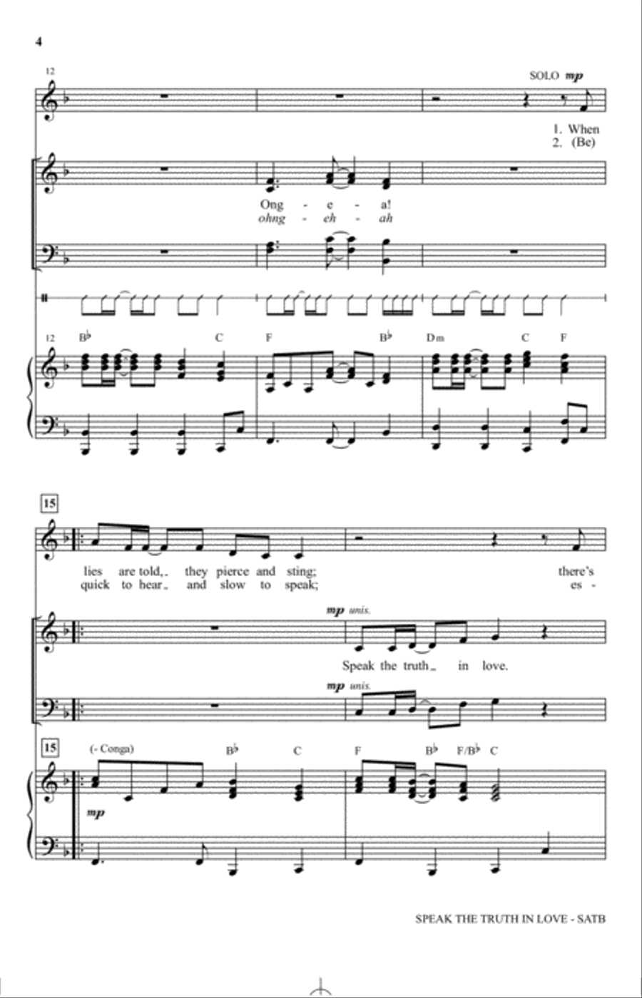 Speak The Truth In Love (Ongea) Choir scores gallery preview page 3