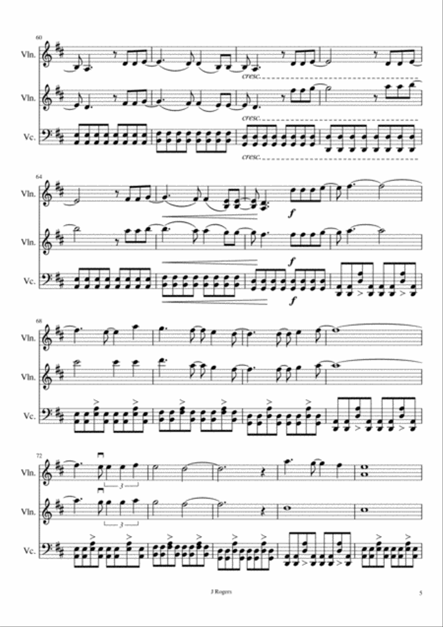 With Or Without You String Trio scores gallery preview page 5
