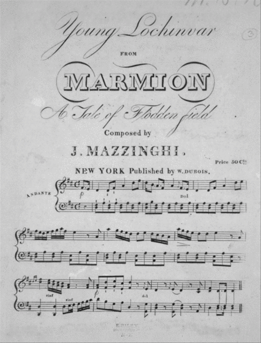 Young Lochinvar From Marmion. A Tale of Flodden Field Voice scores gallery preview page 1