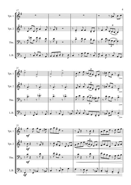 Country Garden - A Jazz Arrangement - for Brass Quartet image number null