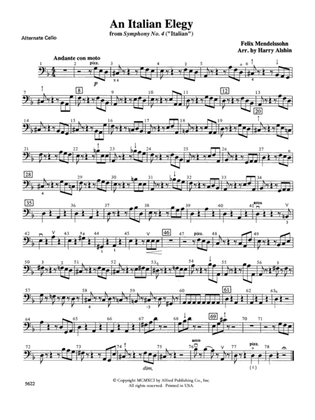 An Italian Elegy, from Symphony No. 4 "Italian": Alternate Cello