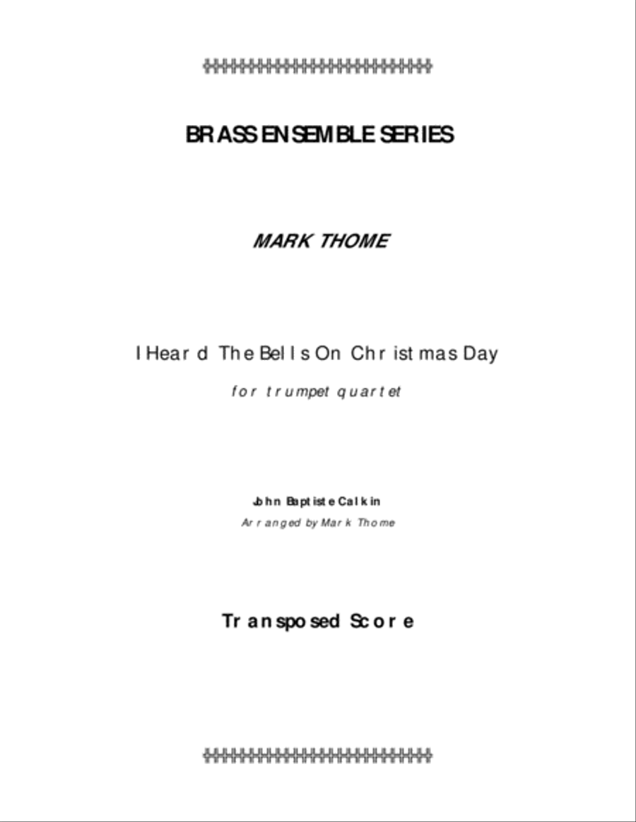 I Heard The Bells On Christmas Day Brass Ensemble scores gallery preview page 1